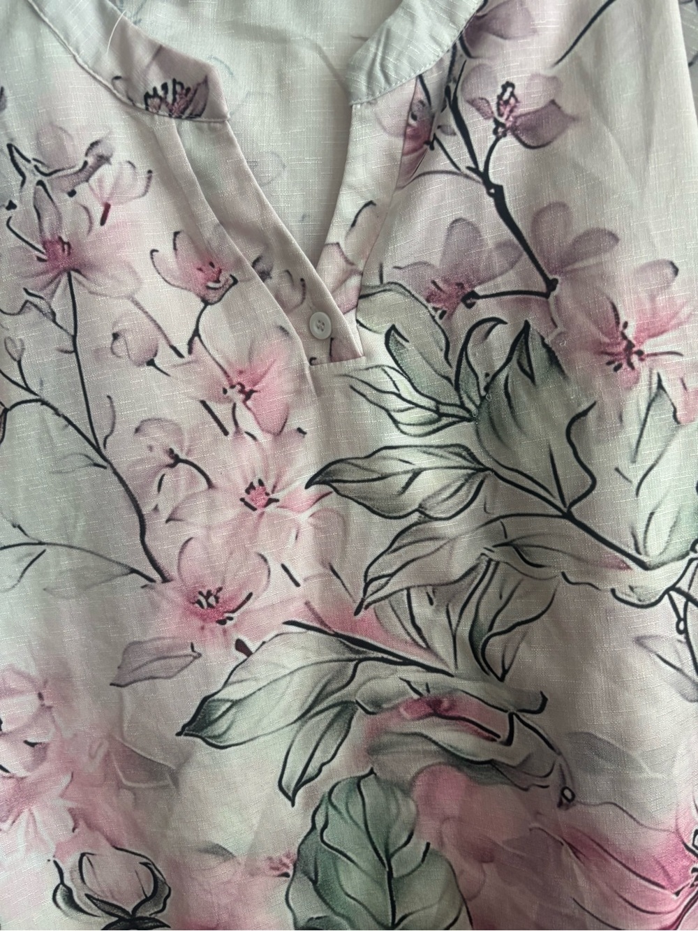 Floral Pink V-Neck Tunic Top - Unbranded - Picture 2 of 4